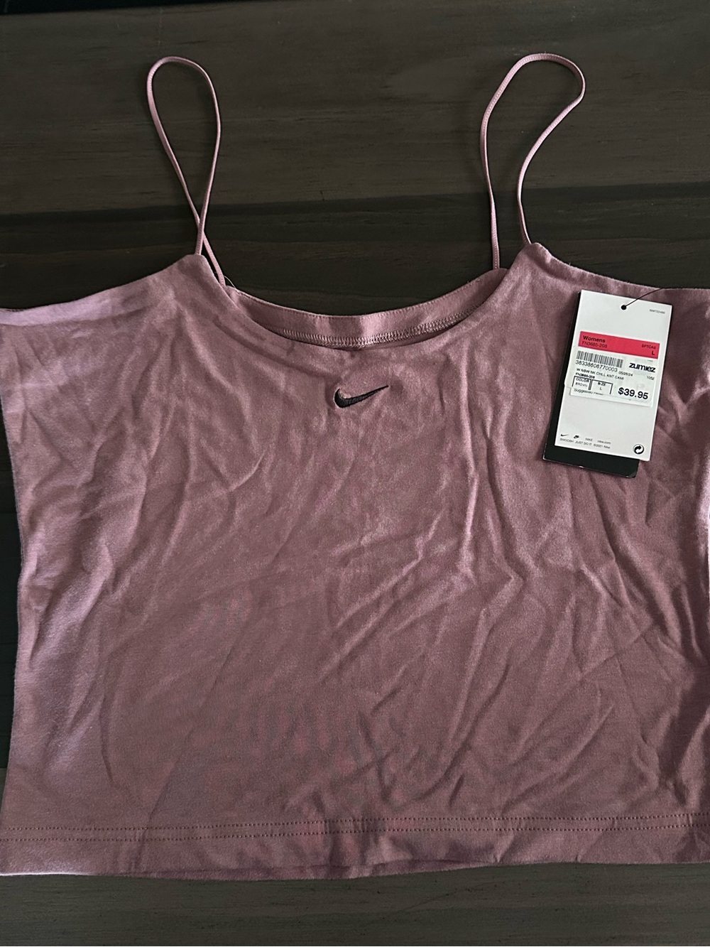 Nike Women's Dusty Rose Spaghetti Strap Cropped Tank